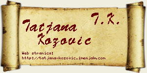 Tatjana Kožović vizit kartica